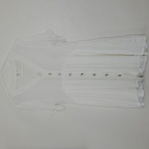 Talulah White Shirt Dress Size Extra Large Button Down Flowy Babydoll